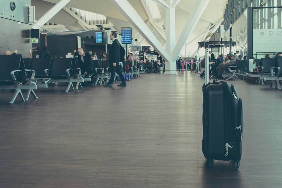 Open hardshell suitcase showing organized packing