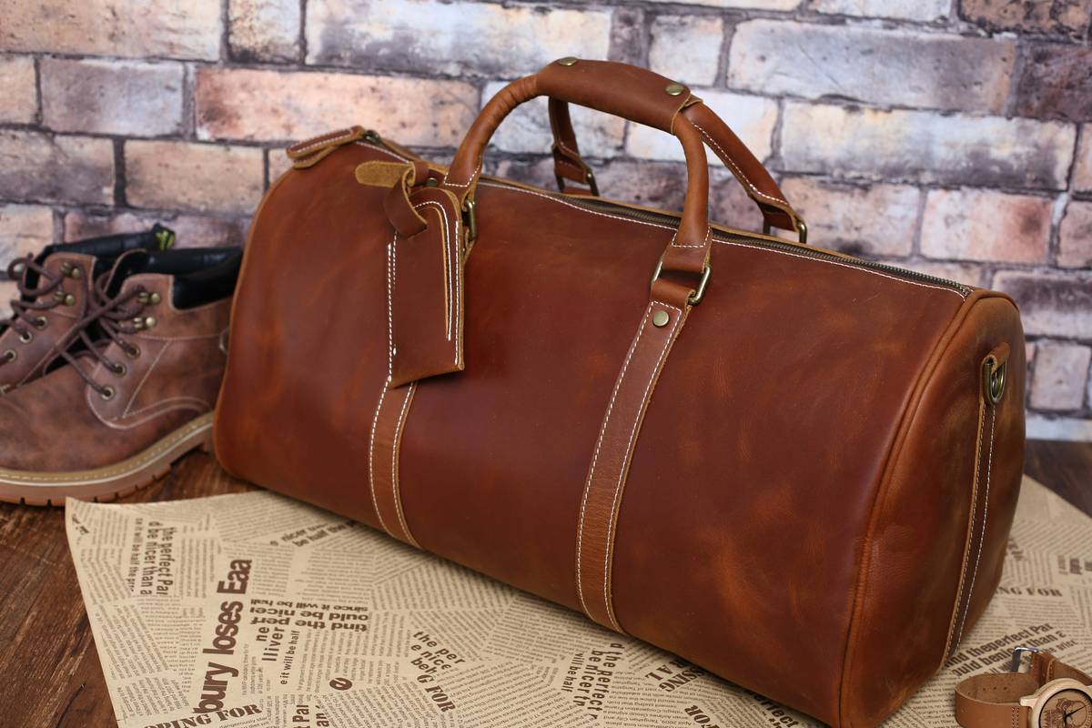Close-up of sturdy travel bag with reinforced corners and spinner wheels